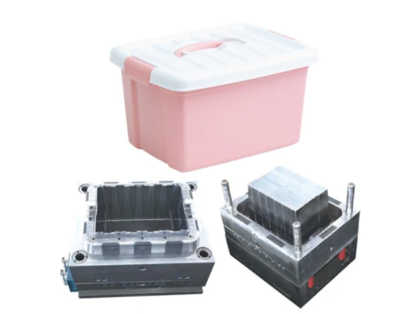 Caja de plástico portátil, molde de caja, almacenamiento de piezas, molde de inyección de caja de plástico